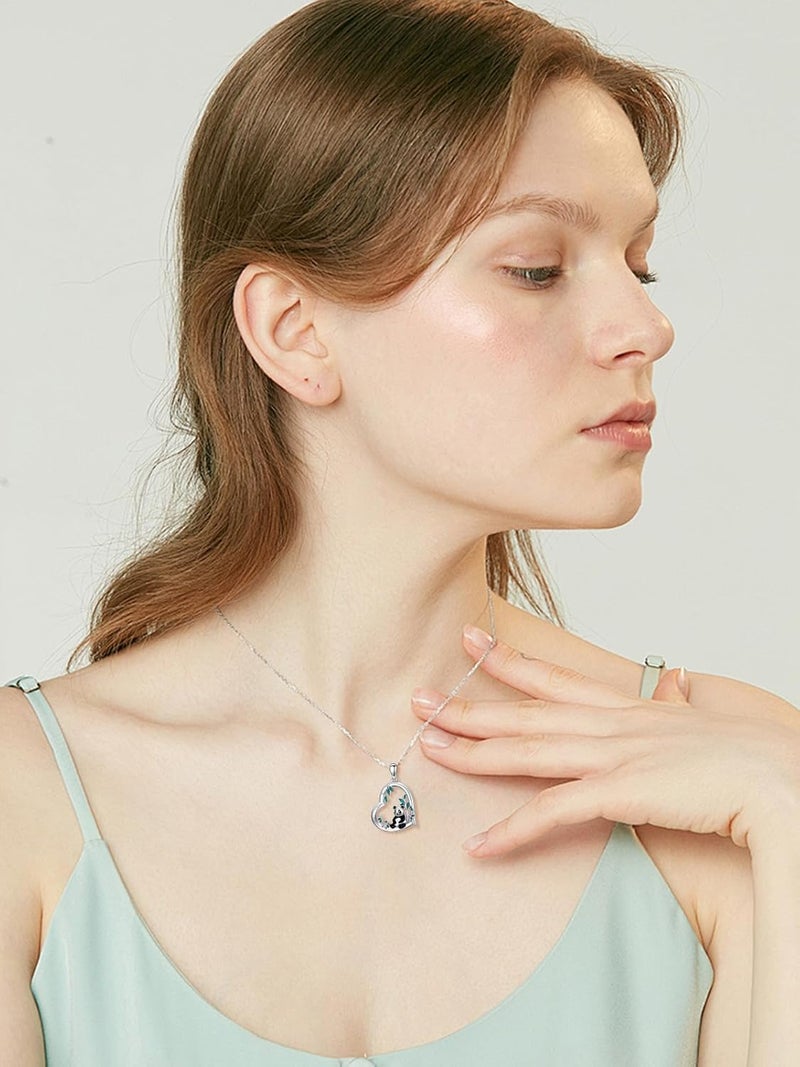 Cargari Store Dragonfly/Butterfly/Elephant/Hummingbird/Axolotl/Horse/Panda/Bee necklace for Women 925 Sterling Silver Heart Pendant Necklace Animal Jewelry Gifts for Women - Image 4